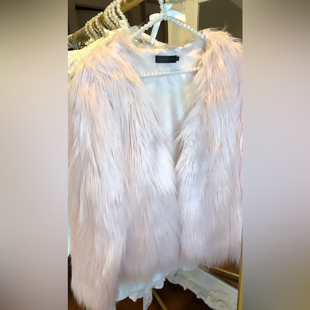 LASULA UK Pink Faux Fur Coat